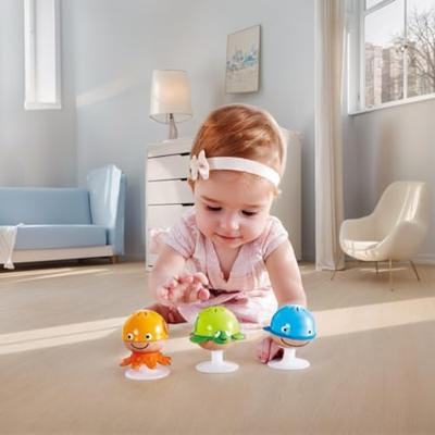 Hape rammelaars dieren met zuignap, 3st.
