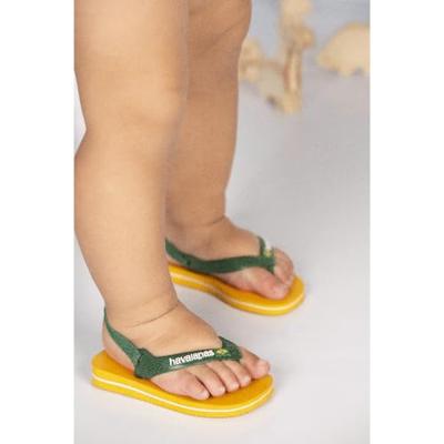 Teenslippers voor baby Brasil Logo II HAVAIANAS geel