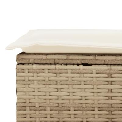 11-delige Tuinset met kussens poly rattan beige