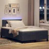 Boxspring bed met matras Donkergrijs 120 x 190 cm Fluweel - thumbnail