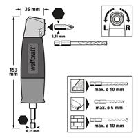 Wolfcraft Hoekschroevendraaier | 90° | 1 stuk - 4688000 - thumbnail
