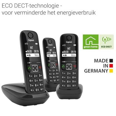 Gigaset AS690R Trio DECT Telefoon Zwart