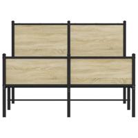 Bedframe hoofd- en voeteneinde metaal sonoma eiken 120x190 cm - thumbnail