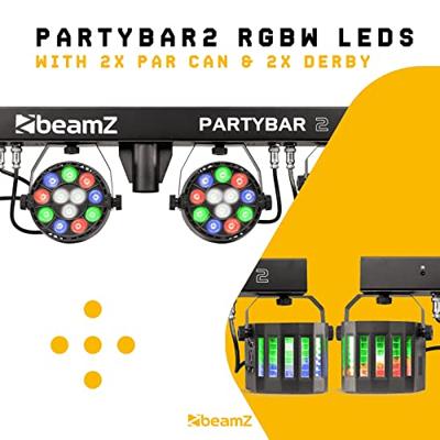 BeamZ PartyBar2 met 2 RGBW LED-parren & 2 derby's op statief