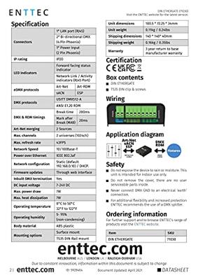 Enttec DIN Ethergate ethernet-DMX converter - thumbnail