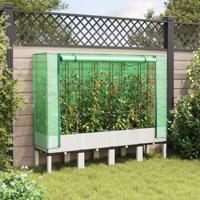 Plantenbak verhoogd met kashoes 160x40x140 cm rattanlook - thumbnail