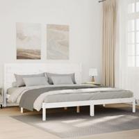 Bedframe extra lang zonder matras massief hout wit 200x210 cm - thumbnail