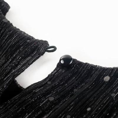Kinderjurk met lange mouwen paillettenontwerp 116 zwart
