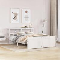 Bedframe met hoofdeinde zonder matras 160x200 cm wit - thumbnail