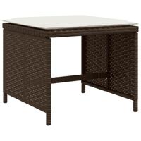 17-delige Tuinset met kussens poly rattan bruin - thumbnail