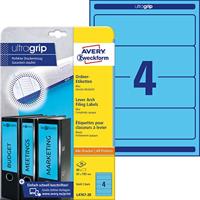 Rugetiket avery breed 61x192mm zelfklevend blauw - thumbnail
