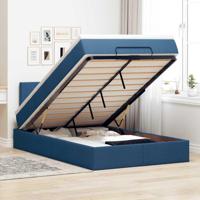 Ottoman bed met matras 120x190 cm stof blauw - thumbnail