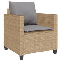 3-delige Bistroset met kussens poly rattan beige - thumbnail
