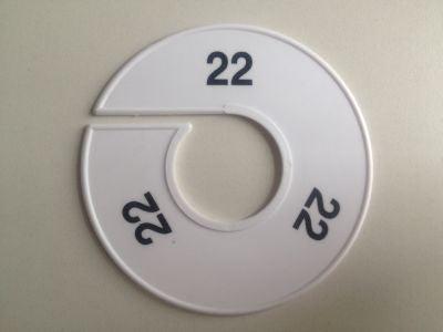 Maatring 11 cm wit/zwart 22