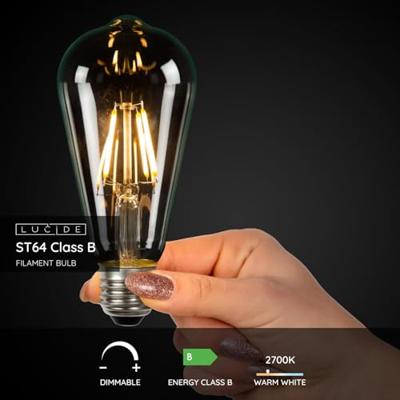 Lucide ST64 Class B - Filament lamp - Ø 6,4 cm - LED Dimb. - E27 - 1x7W 2700K - Transparant