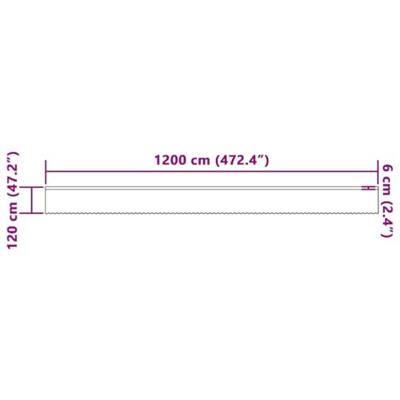 VidaXL Kantgordijn met gordijnen bloemen wit 120 x 1200 cm polyester