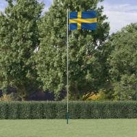 VidaXL Vlag met vlaggenmast zweden 6,08 m aluminium - thumbnail