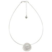 Halsketting Capiz Schelpen Rond Zilverkleurig-Grijs - thumbnail