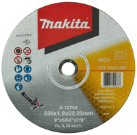 Makita Accessoires Doorslijpschijf RVS 230 mm - E-13764 E-13764 - thumbnail