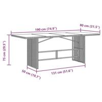 7-delige Tuinset met kussens poly rattan zwart - thumbnail