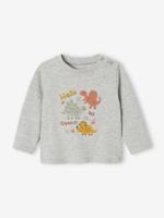 Decoratief T-shirt babyjongen gemêleerd grijs - thumbnail