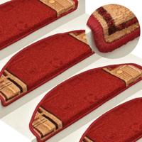 VidaXL Trapmatten zelfklevend 10 st 65x21x4 cm rood - thumbnail