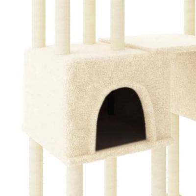Kattenmeubel met sisal krabpalen 199 cm crmekleurig - thumbnail