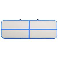 VidaXL Gymnastiekmat met pomp opblaasbaar 500x100x15 cm pvc blauw - thumbnail