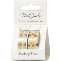Vivi Gade Masking tape, ranken en stippen - folie, b: 15 mm, goud, 2x4 m/ 1 doos - thumbnail
