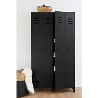 WOOOD Lockerkast 'Stijn' 2-deurs, kleur Zwart - thumbnail