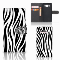 Samsung Galaxy J5 2016 Telefoonhoesje met Pasjes Zebra - thumbnail