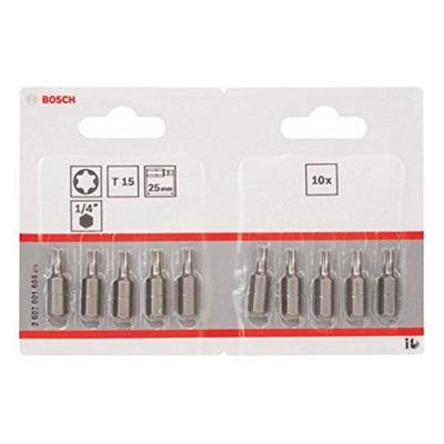 Bosch Accessories 2607001608 T-bit T 15 Extra hard C 6.3 10 stuk(s)