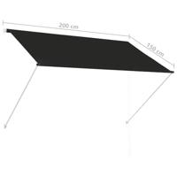 VidaXL Luifel uittrekbaar 200x150 cm antraciet - thumbnail