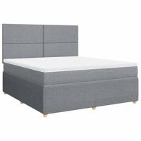 Boxspring met matras stof lichtgrijs 180x200 cm - thumbnail