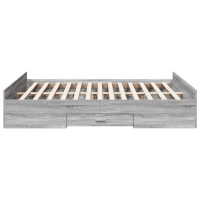 Bedframe met lades bewerkt hout grijs sonoma eiken 140x200 cm