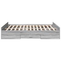Bedframe met lades bewerkt hout grijs sonoma eiken 140x200 cm - thumbnail