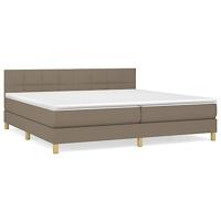 Boxspring met matras stof taupe 200x200 cm - thumbnail