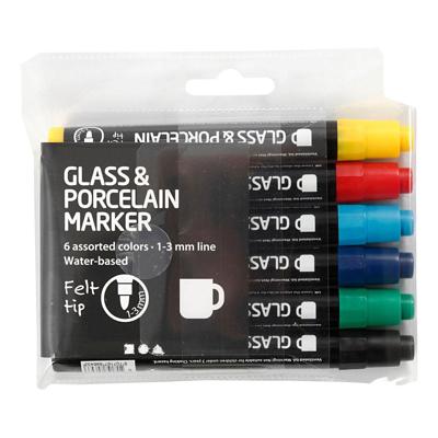 Creativ Company Https://www.cchobby.nl/glas-en-porseleinstiften-lijndikte-1-3-mm-semi-dekkend-6-stuk-1-doos