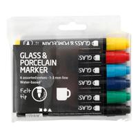 Creativ Company Https://www.cchobby.nl/glas-en-porseleinstiften-lijndikte-1-3-mm-semi-dekkend-6-stuk-1-doos - thumbnail