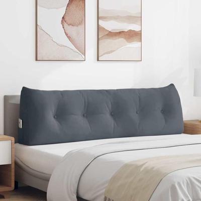 VidaXL Rugkussen donkergrijs 160 x 24 x 50 cm fluweel