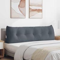 VidaXL Rugkussen donkergrijs 160 x 24 x 50 cm fluweel - thumbnail