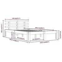 Bedframe massief hout wit 120x200 cm - thumbnail