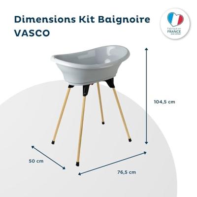 THERMOBABY Badset VASCO Charm grijs: bad + voeten + afvoerpijp