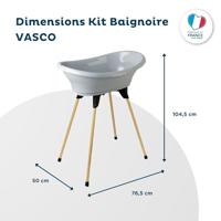 THERMOBABY Badset VASCO Charm grijs: bad + voeten + afvoerpijp - thumbnail