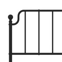 Bedframe met hoofdbord metaal zwart 193x203 cm - thumbnail