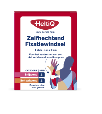 HeltiQ Zelfhechtend Fixatiewindsel 4mx6cm HeltiQ Zelfhechtend Fixatiewindsel 4mx6cm