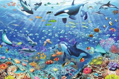 Ravensburger legpuzzel kleurrijke onderwaterwereld, 3000st.