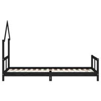 Kinderbedframe 80x200 cm massief grenenhout zwart - thumbnail