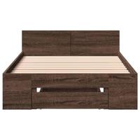Bedframe met lade bewerkt hout bruin eikenkleurig 90x190 cm - thumbnail