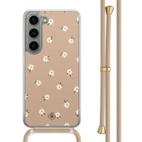 Samsung Galaxy S23 hoesje met beige koord - Sweet daisies - thumbnail